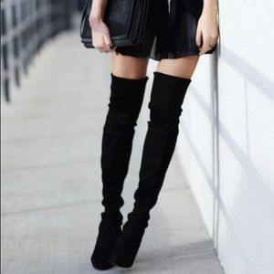 Stuart Weitzman Suede Highland Over the Knee Boots